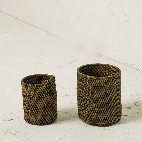 Rattan Plant Pot with Terracotta Insert and Saucer