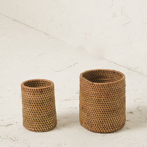 Rattan Plant Pot with Terracotta Insert and Saucer