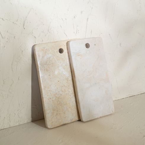 Beige Marble Chopping Board – Natural Stone Kitchen Board (2 Sizes)