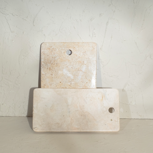 Beige Marble Chopping Board – Natural Stone Kitchen Board (2 Sizes)