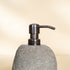 Natural stone soap dispenser, angled view