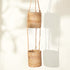 Dark brown rattan hanging double pot planter handwoven indoor