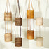 Honey brown rattan hanging double pot planter handwoven indoor