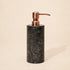 Black marble soap dispenser with antique copper metal pump