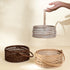 White wash spiral harvest basket small handwoven rattan wicker