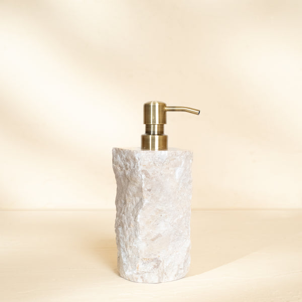 Textured marble dispenser, front view