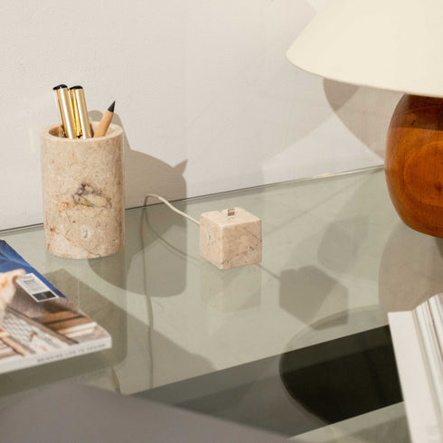 AirPods Cube Marble With Ugreen Cable | AirPods Stand and Charging Case Holder