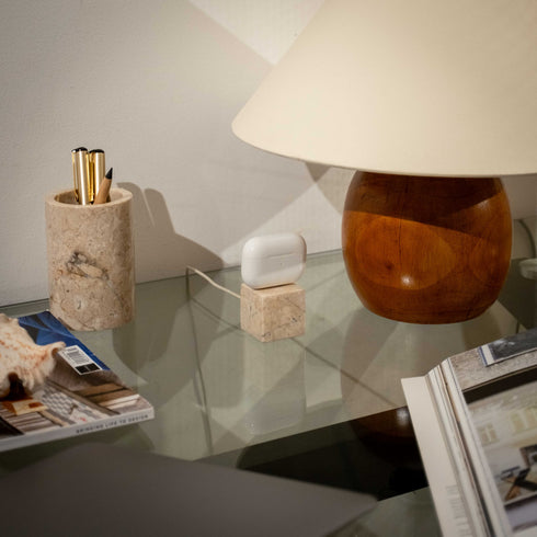 AirPods Cube Marble With Ugreen Cable | AirPods Stand and Charging Case Holder