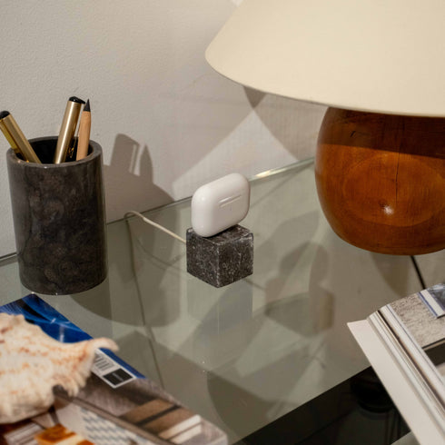 AirPods Cube Marble With Ugreen Cable | AirPods Stand and Charging Case Holder