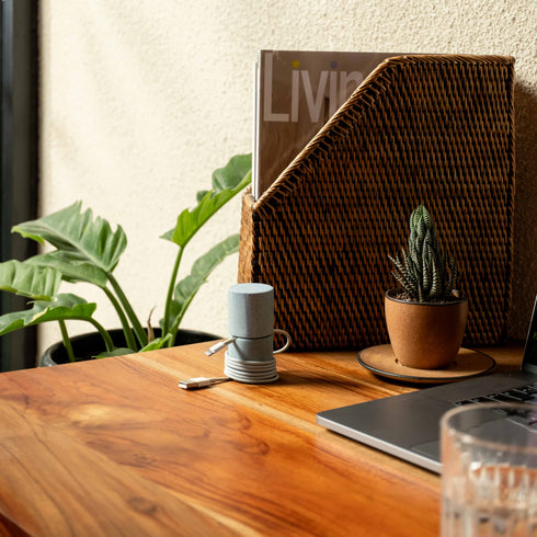 Marble Cable Organiser Set Rotating Desk Cable Tidy and Desk Accessory