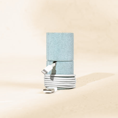 Marble Cable Organiser Set Rotating Desk Cable Tidy and Desk Accessory