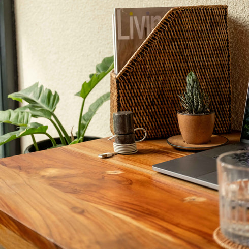 Marble Cable Organiser Set Rotating Desk Cable Tidy and Desk Accessory