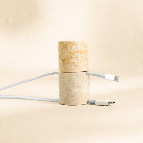 Cable Pillar Tower | Marble Cable Tidy and Desk Cable Organiser