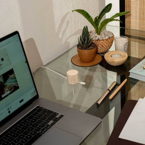 Cable Pillar Tower | Marble Cable Tidy and Desk Cable Organiser