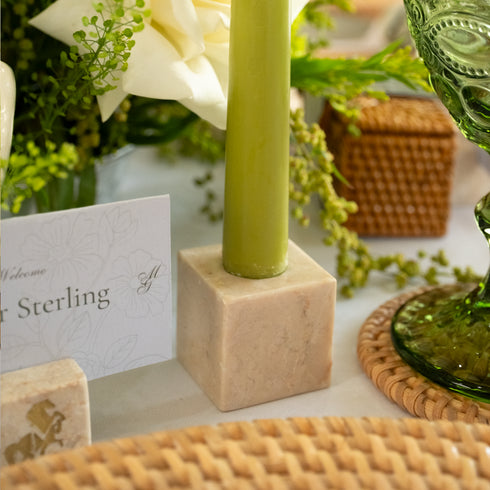 Marble Candle Stick Holder Set in three colours