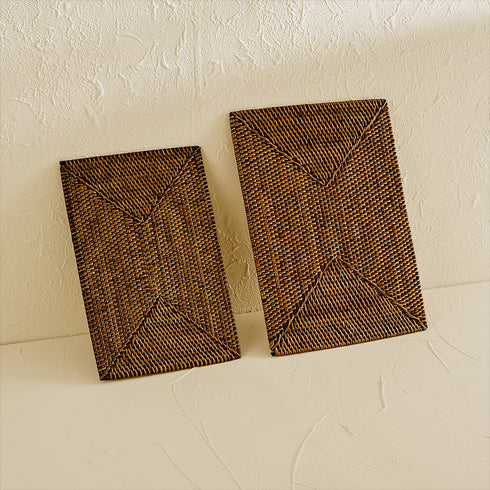 Rectangular Rattan Placemat - Dark Brown - Coastal Villa Homeware