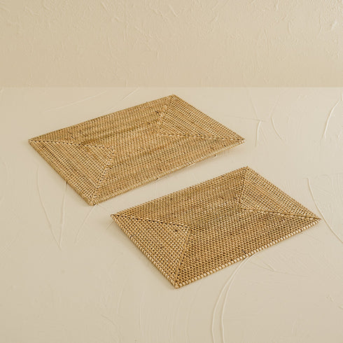 Rectangular Rattan Placemat - Natural - Coastal Villa Homeware