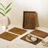 Rectangular Placemats with Holder - Dark Brown - Coastal Villa Homeware
