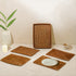 Rectangular Placemats with Holder - Honey Brown - Coastal Villa Homeware