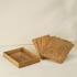 Natural rectangular rattan placemats with holder texture