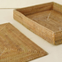 Natural rectangular rattan placemats with holder styled