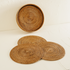 Honey brown round rattan placemats styled on dining table