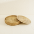 Natural round rattan placemats with holder lifestyle