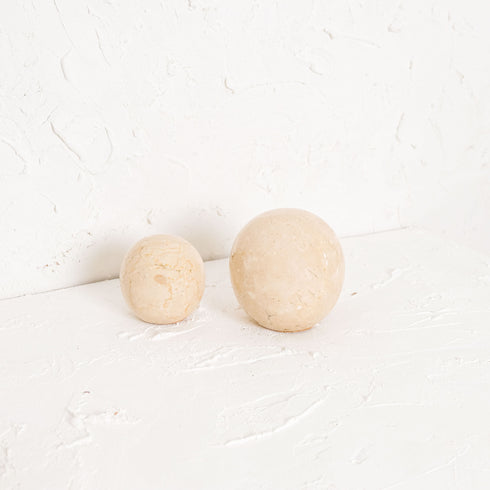 Beige marble ball door stopper 8cm handcrafted genuine stone home