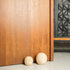 Beige marble ball door stop 8cm handcrafted decorative genuine stone