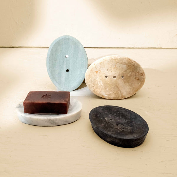 Luxury Marble Soap Dish Tray Holder - Coastal Villa Homeware