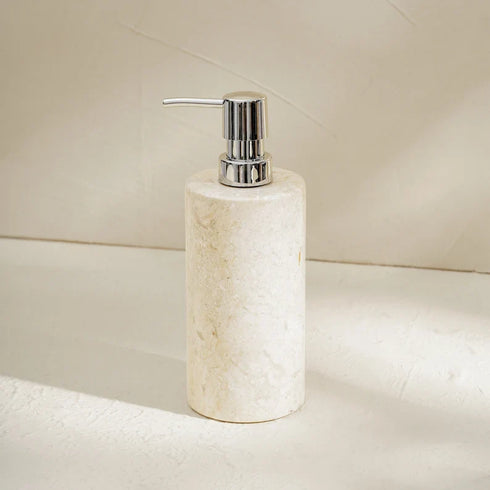 Marble Soap Dispenser With Premium Metal Pump - Coastal Villa Homeware