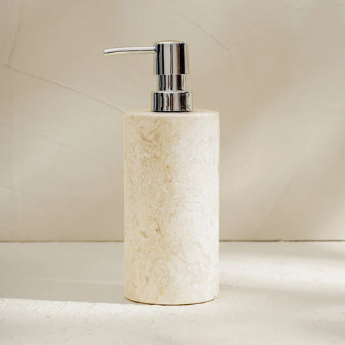 Marble Soap Dispenser With Premium Metal Pump - Coastal Villa Homeware