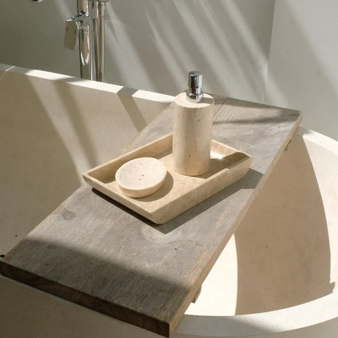 Marble Soap Dispenser With Premium Metal Pump - Coastal Villa Homeware