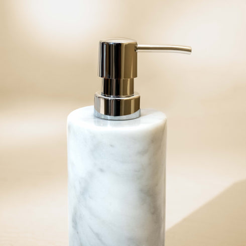 Marble Soap Dispenser With Premium Metal Pump - Coastal Villa Homeware