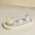 Marble tray for bathroom in black and White/Beige - Coastal Villa Homeware