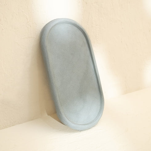 Marble tray for bathroom in black and White/Beige - Coastal Villa Homeware