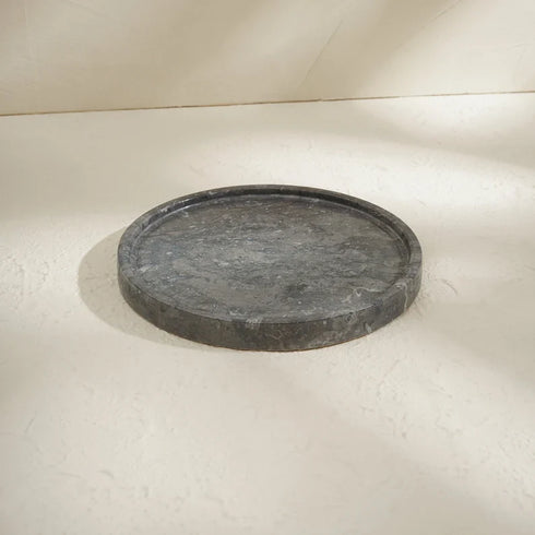 Round Vanity Tray – Marble & Mineral Stone in Four Colours - Coastal Villa Homeware