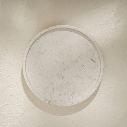Round Vanity Tray – Marble & Mineral Stone in Four Colours - Coastal Villa Homeware