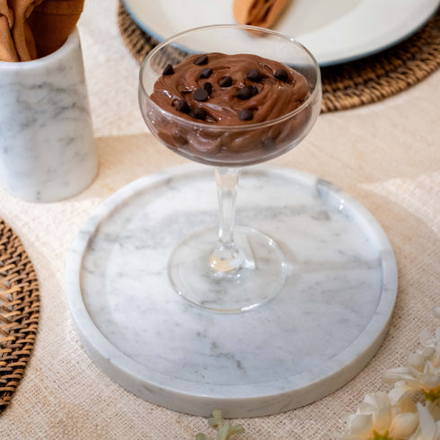 Round Vanity Tray – Marble & Mineral Stone in Four Colours - Coastal Villa Homeware