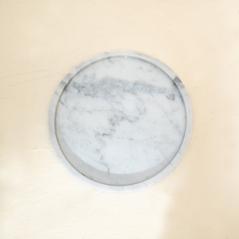 Round Vanity Tray – Marble & Mineral Stone in Four Colours - Coastal Villa Homeware