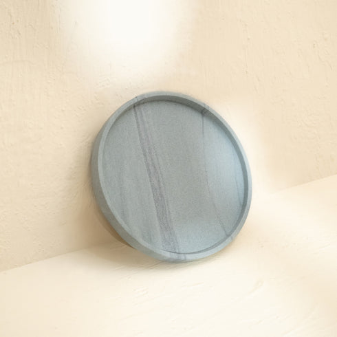 Round Vanity Tray – Marble & Mineral Stone in Four Colours - Coastal Villa Homeware