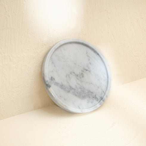 Round Vanity Tray – Marble & Mineral Stone in Four Colours - Coastal Villa Homeware