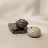 Curved Tea Light Candle Holder In Black and beige Marble - Coastal Villa Homeware