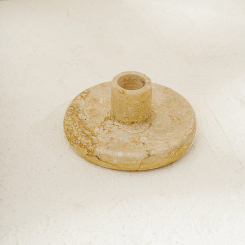 Marble Candle Stick Holder in onyx and beige - Coastal Villa Homeware