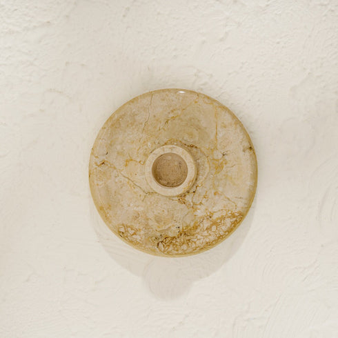 Marble Candle Stick Holder in onyx and beige - Coastal Villa Homeware