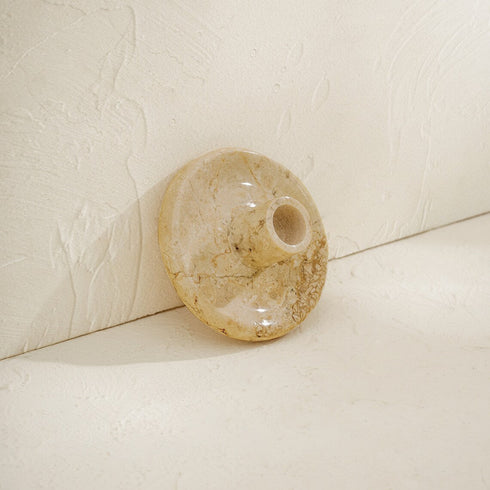 Marble Candle Stick Holder in onyx and beige - Coastal Villa Homeware