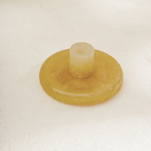 Marble Candle Stick Holder in onyx and beige - Coastal Villa Homeware