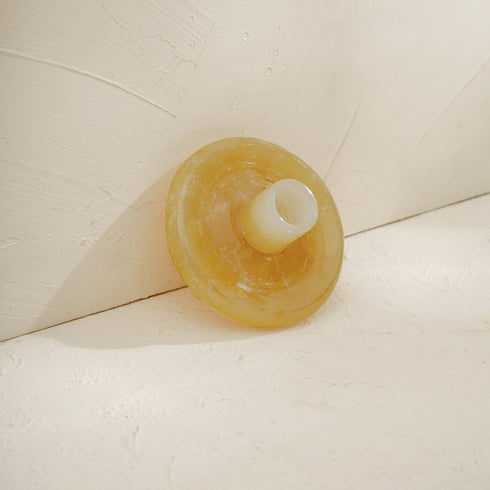 Marble Candle Stick Holder in onyx and beige - Coastal Villa Homeware