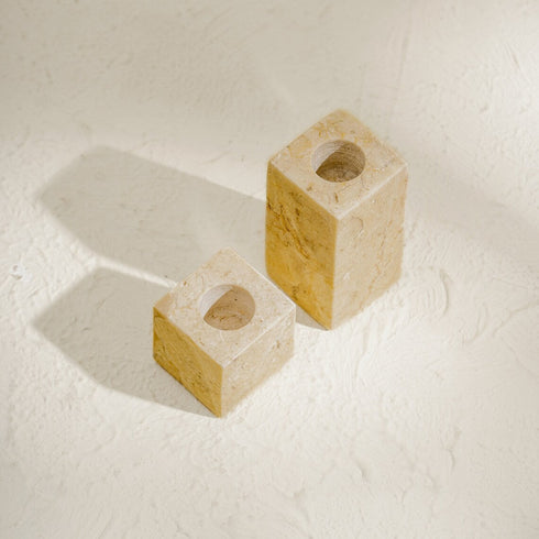 Marble Candle Stick Holder Set in three colours - Coastal Villa Homeware