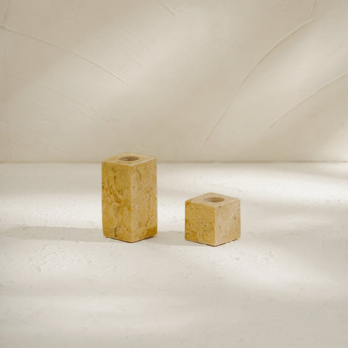 Marble Candle Stick Holder Set in three colours - Coastal Villa Homeware
